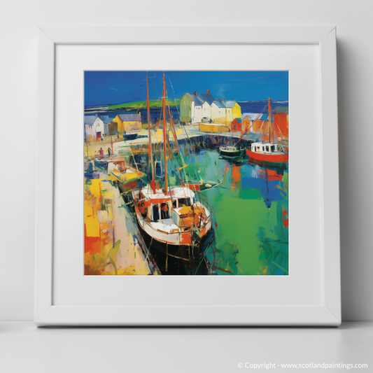 Charlestown Harbour Frenzy: An Abstract Expressionist Ode to Scottish Maritime Life