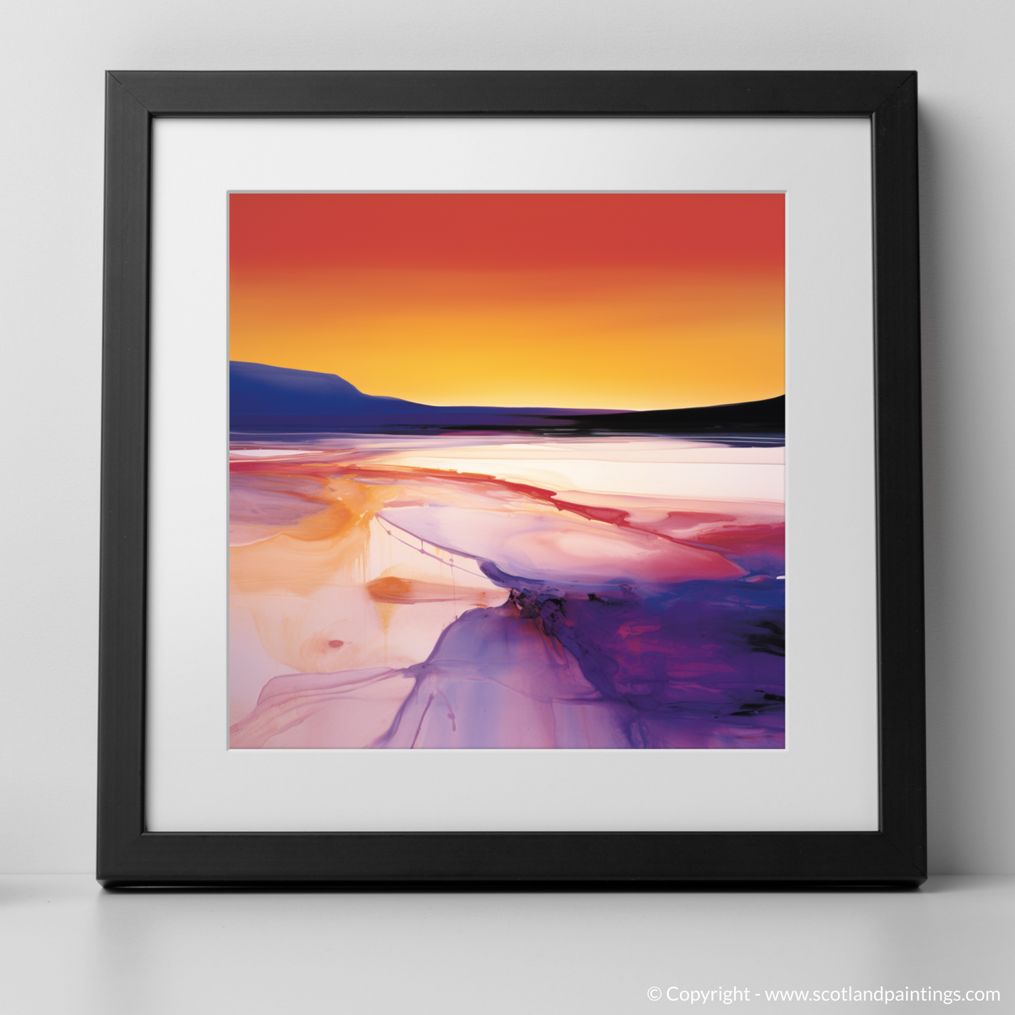 Sunset Blaze over Durness Beach - Abstract Elegance