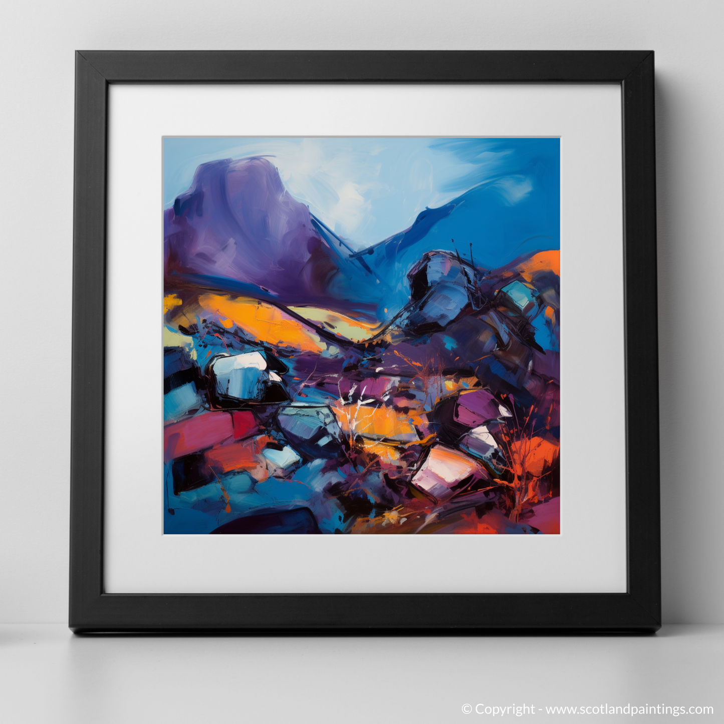 Crowberry Essence: An Abstract Expressionist Ode to Buachaille Etive Mòr