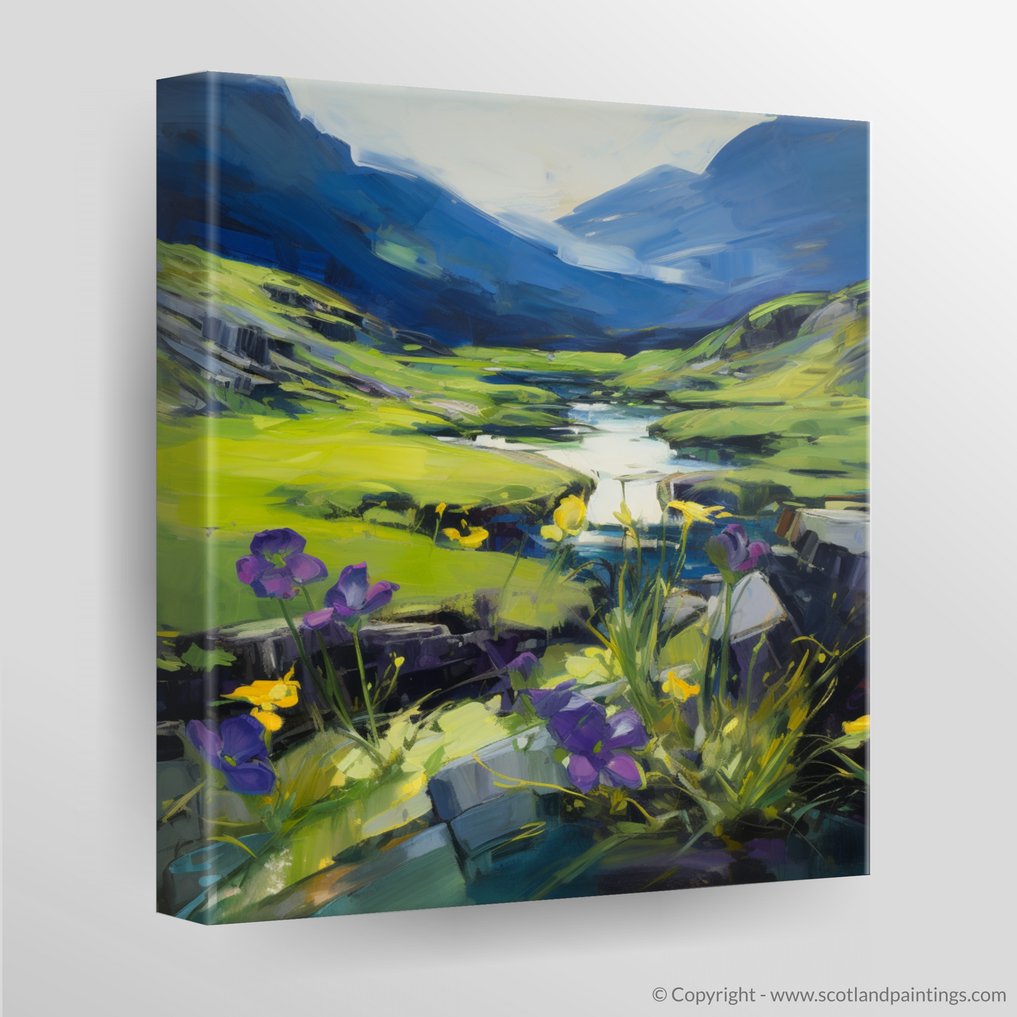 Butterwort Embrace: An Abstract Expressionist Ode to Scottish Flora