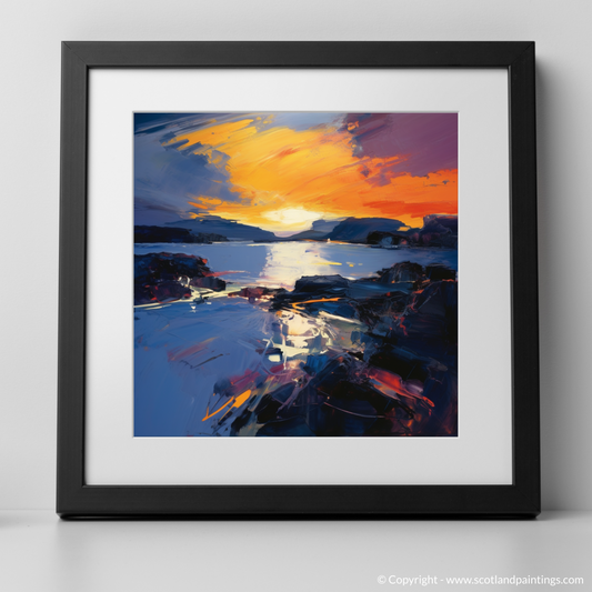 Dusk's Fiery Embrace: An Abstract Expressionist Ode to Easdale Sound