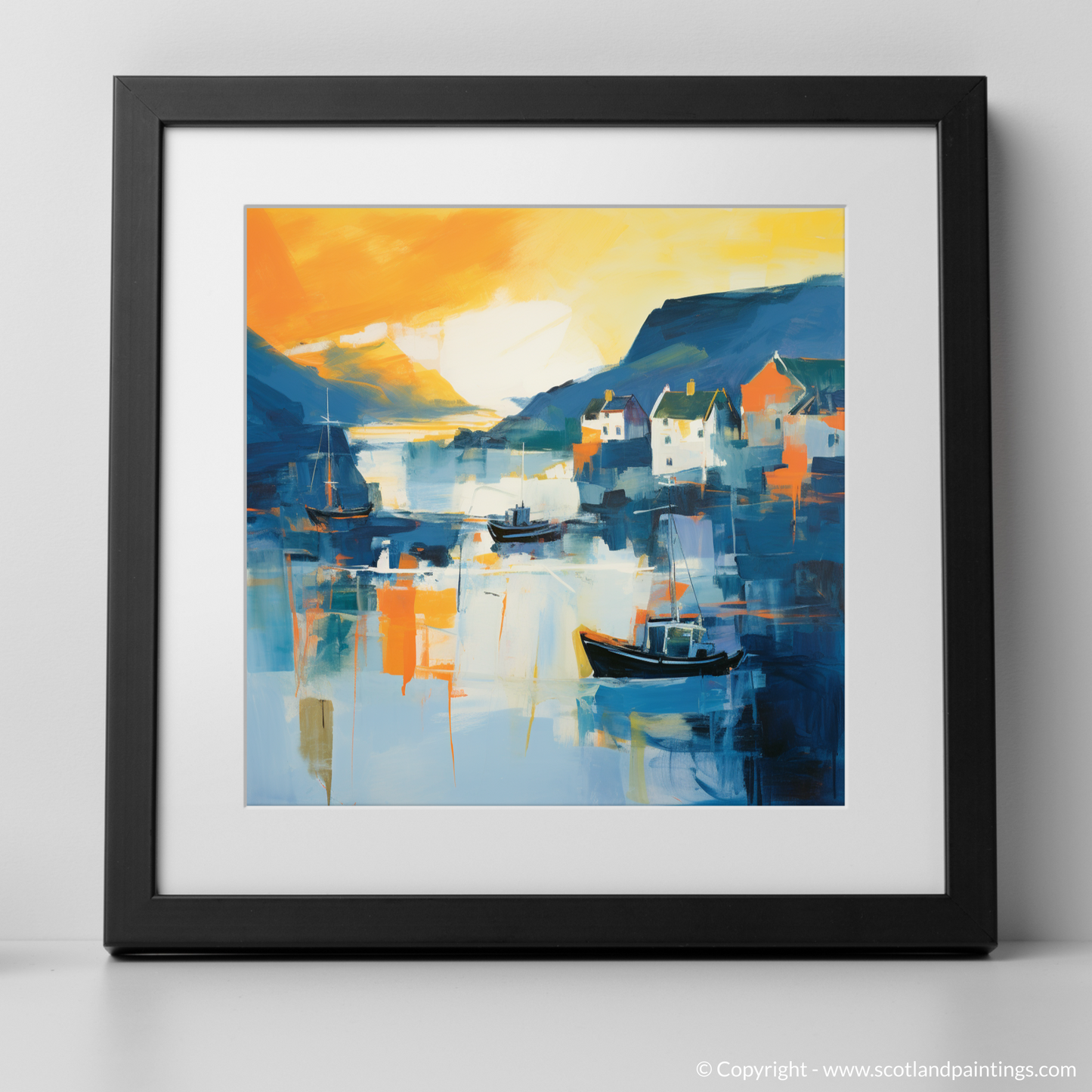 Golden Hour Serenade: An Abstract Ode to Portree Harbour