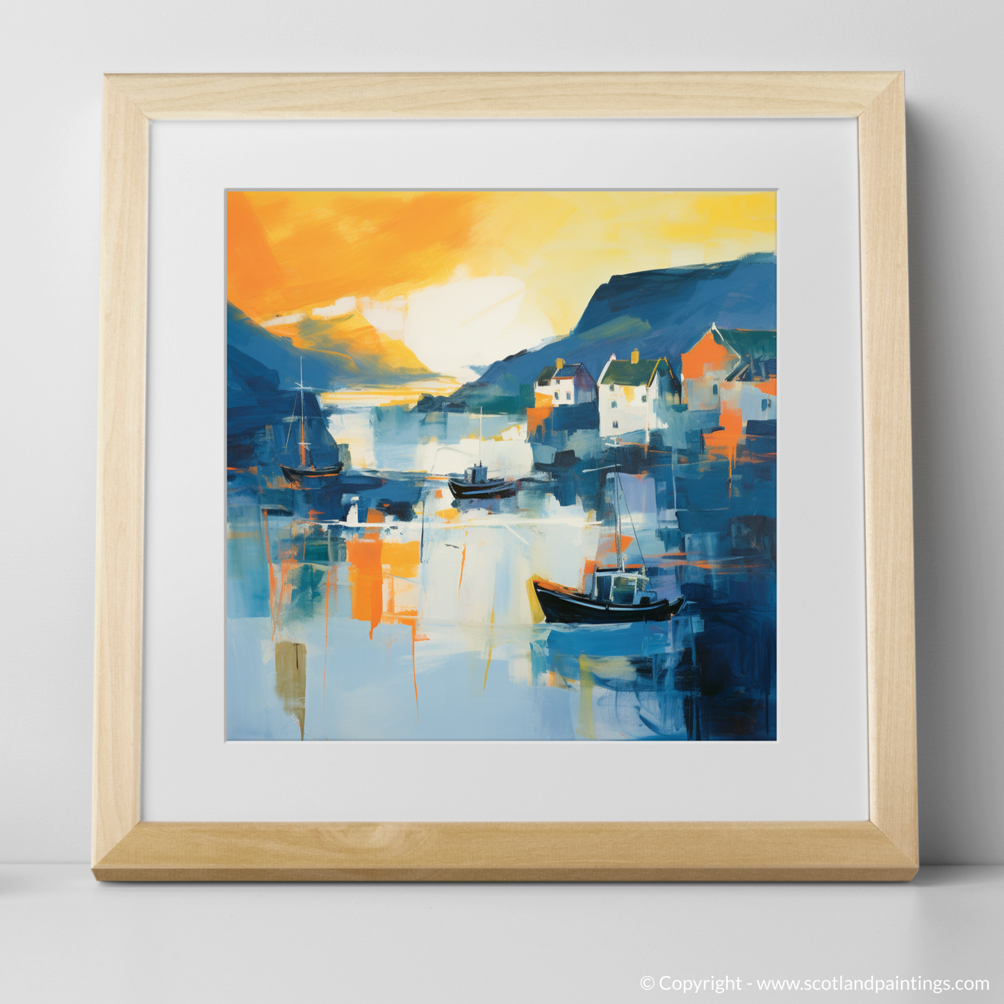 Golden Hour Serenade: An Abstract Ode to Portree Harbour