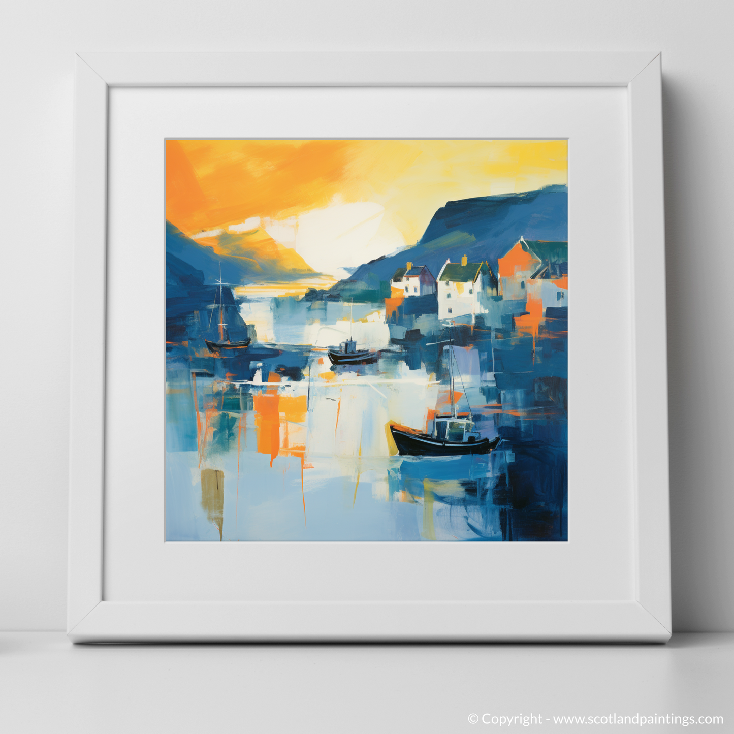 Golden Hour Serenade: An Abstract Ode to Portree Harbour