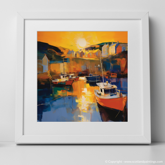 Golden Hour at Gardenstown Harbour: An Abstract Expressionist Ode