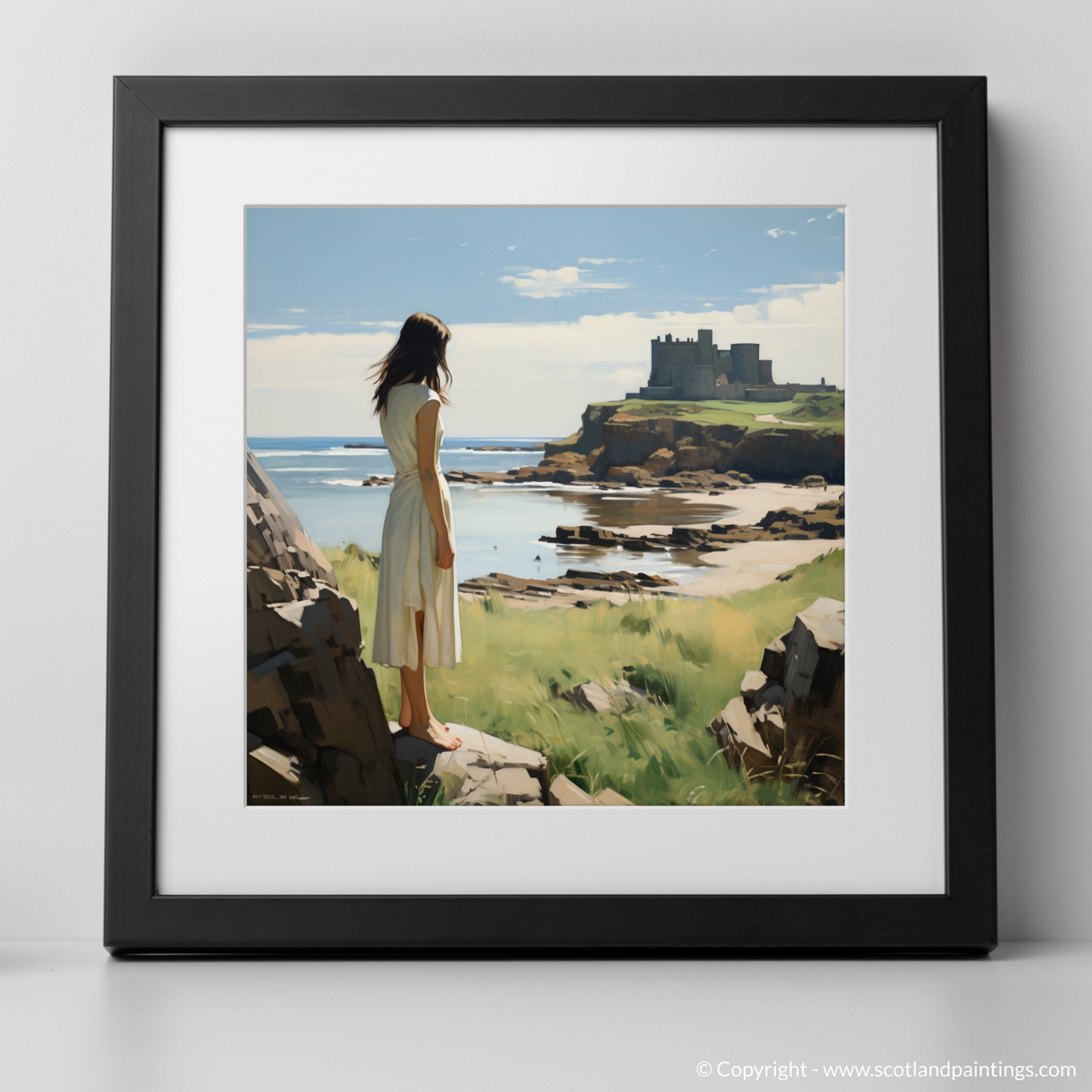 Elegy in White: A Moment Amidst Tantallon's Ruins