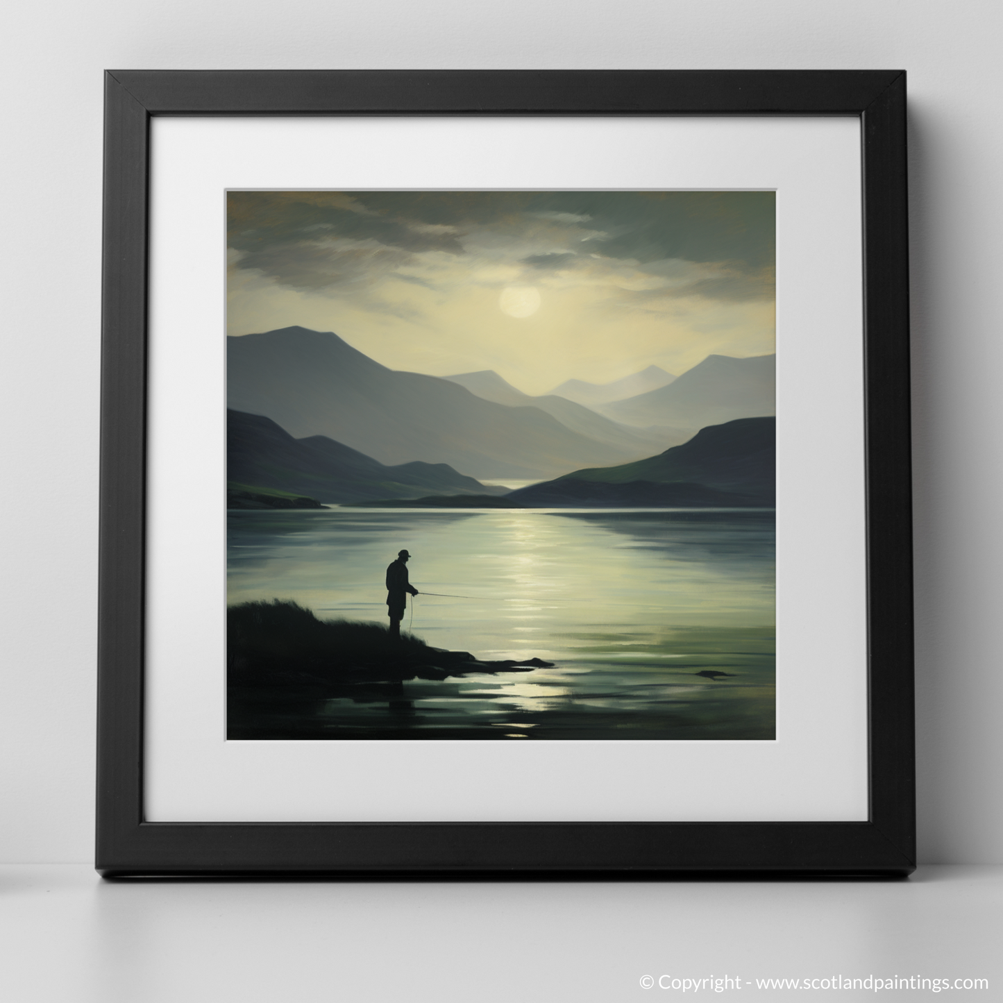 Lone Fisherman at Twilight: A Serene Loch Lomond Vista