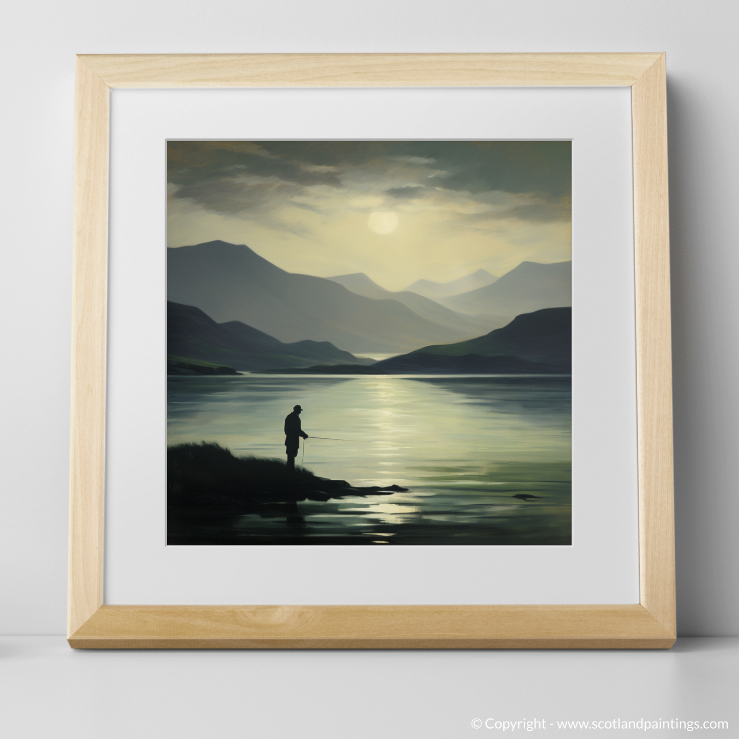 Lone Fisherman at Twilight: A Serene Loch Lomond Vista