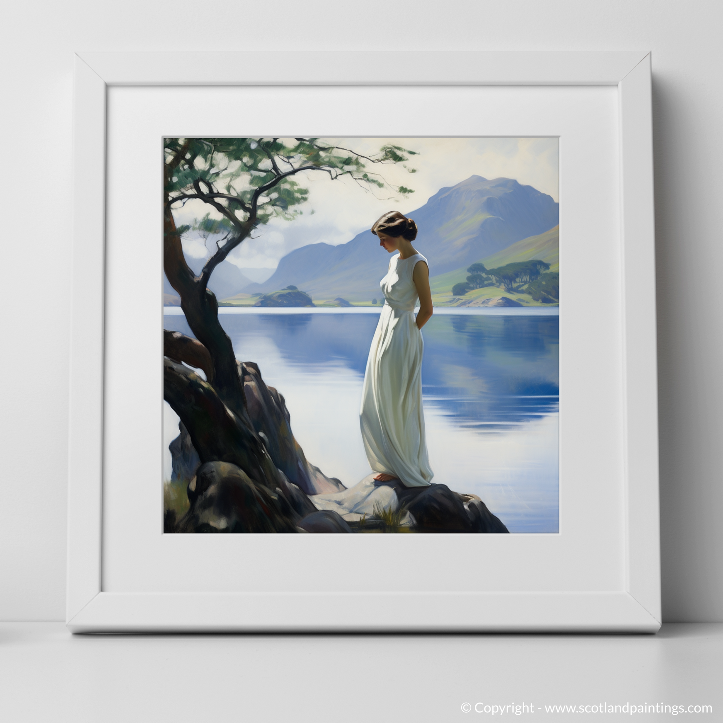 Serenity by Loch Maree: A Portrait of Elegance in White