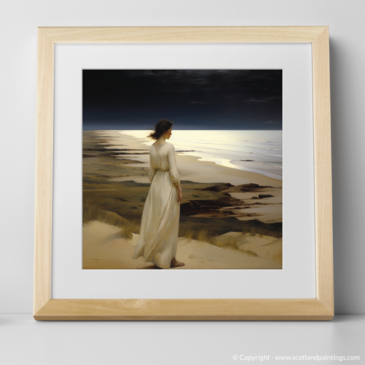 Solitude by the Sea: A Woman in White at Balmedie Beach