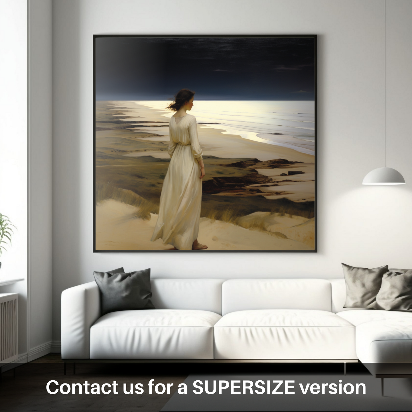 Solitude by the Sea: A Woman in White at Balmedie Beach