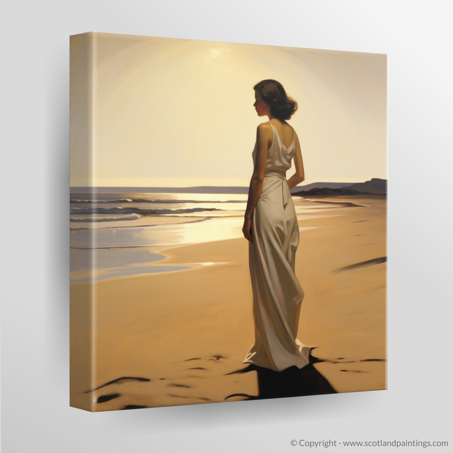Solitude by the Sea: A Woman's Contemplative Gaze in Troon