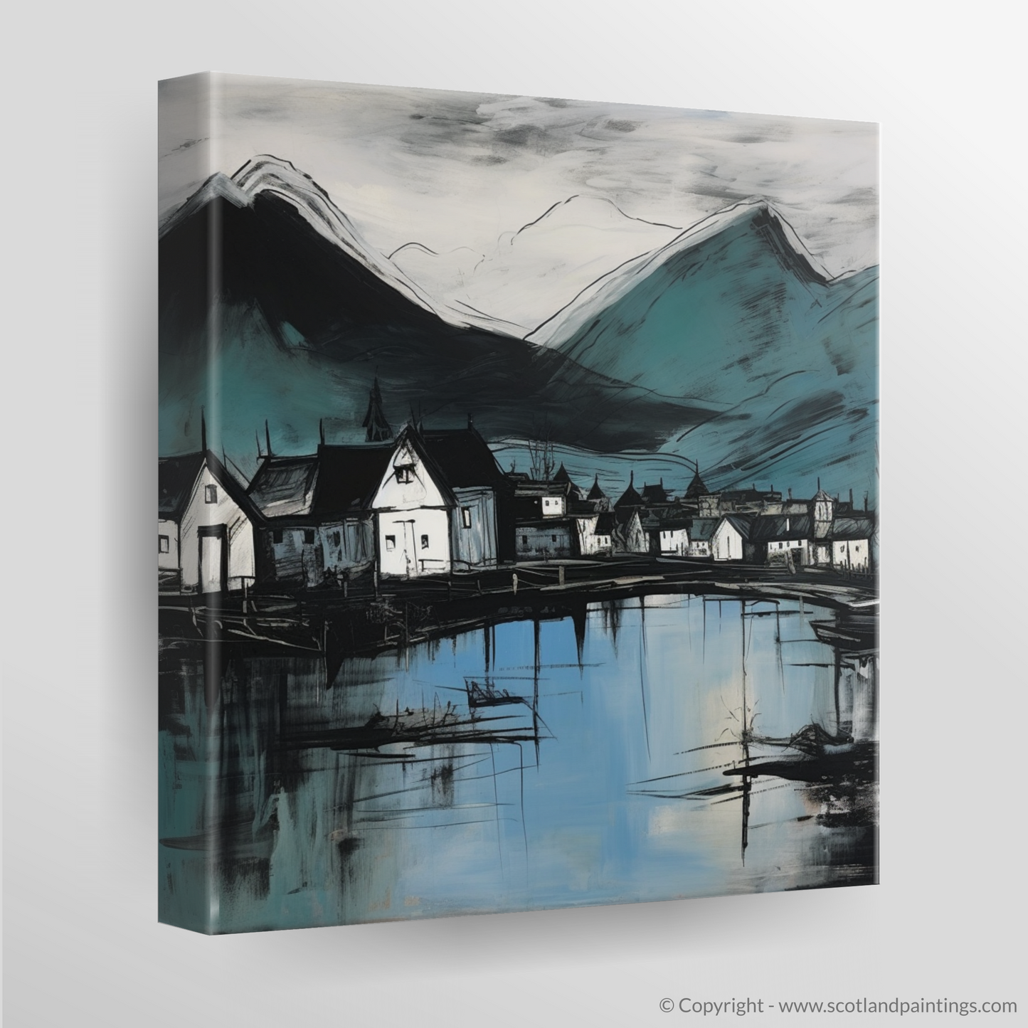 Painting and Art Print of Fort William, Highlands. Highland Serenity: An Illustrative Expression of Fort William.