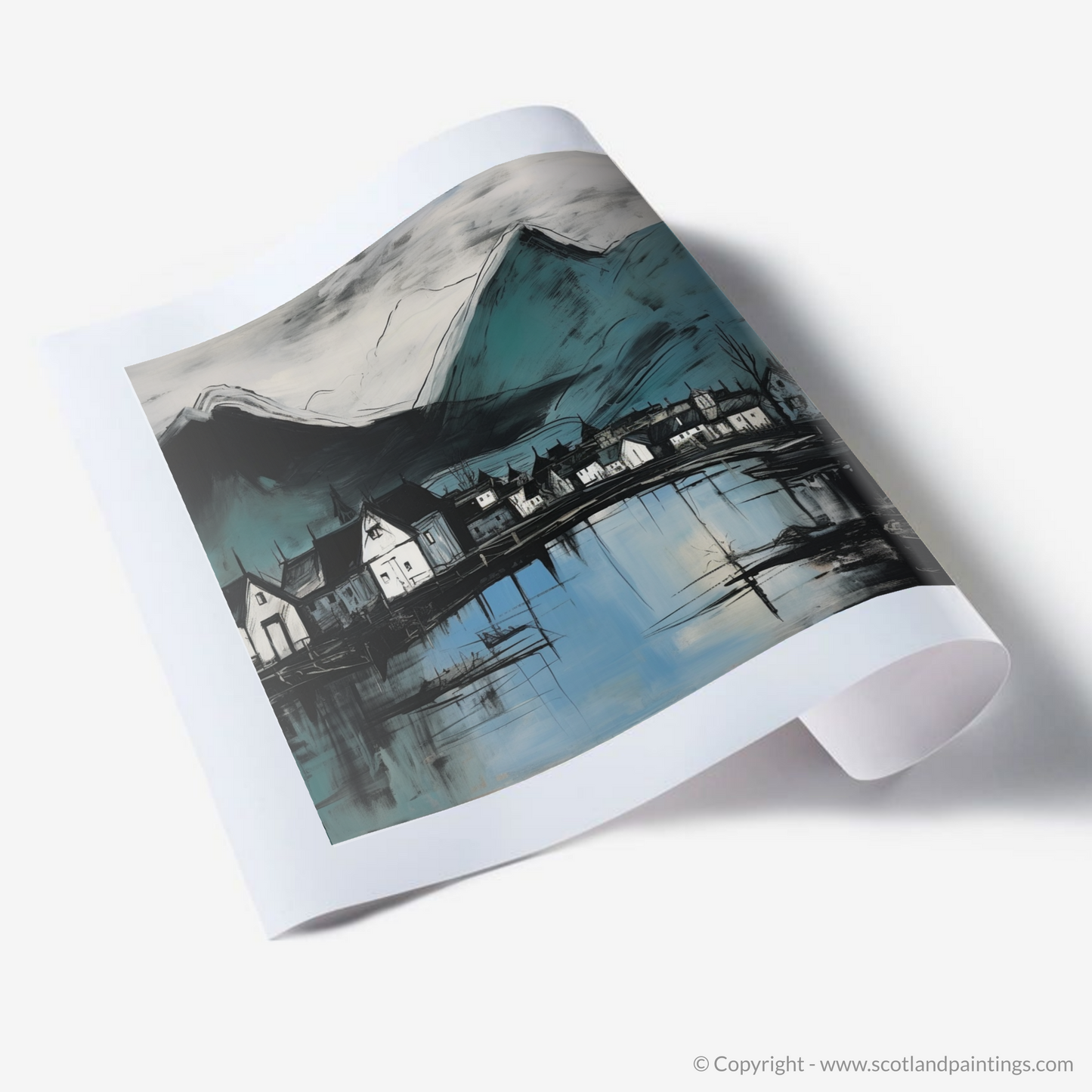Painting and Art Print of Fort William, Highlands. Highland Serenity: An Illustrative Expression of Fort William.