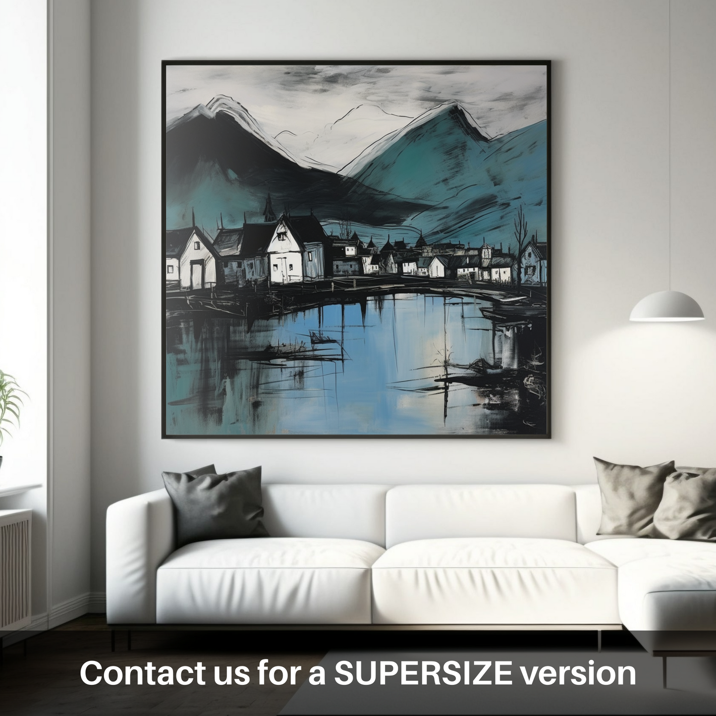 Painting and Art Print of Fort William, Highlands. Highland Serenity: An Illustrative Expression of Fort William.