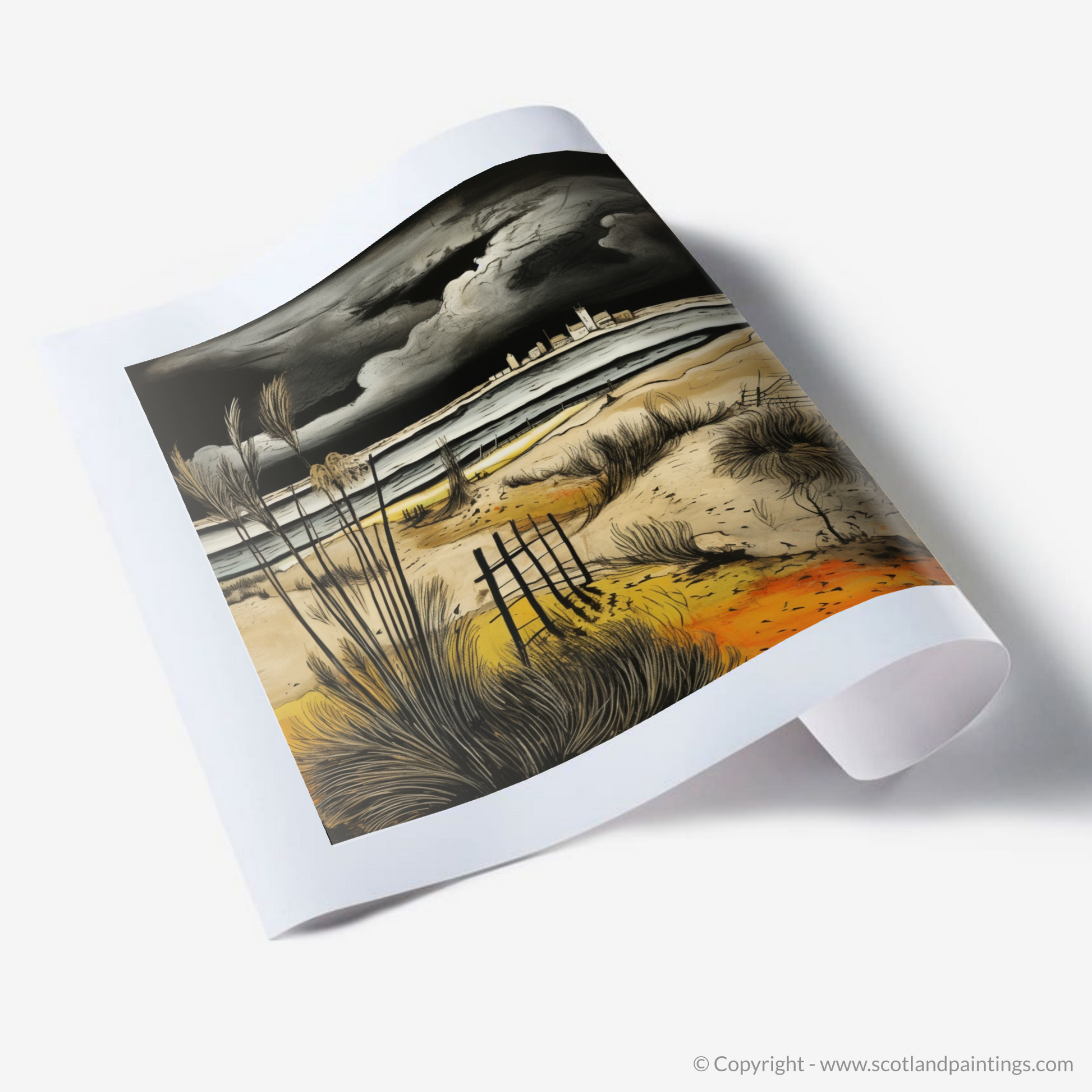 Art Print of West Sands with a stormy sky