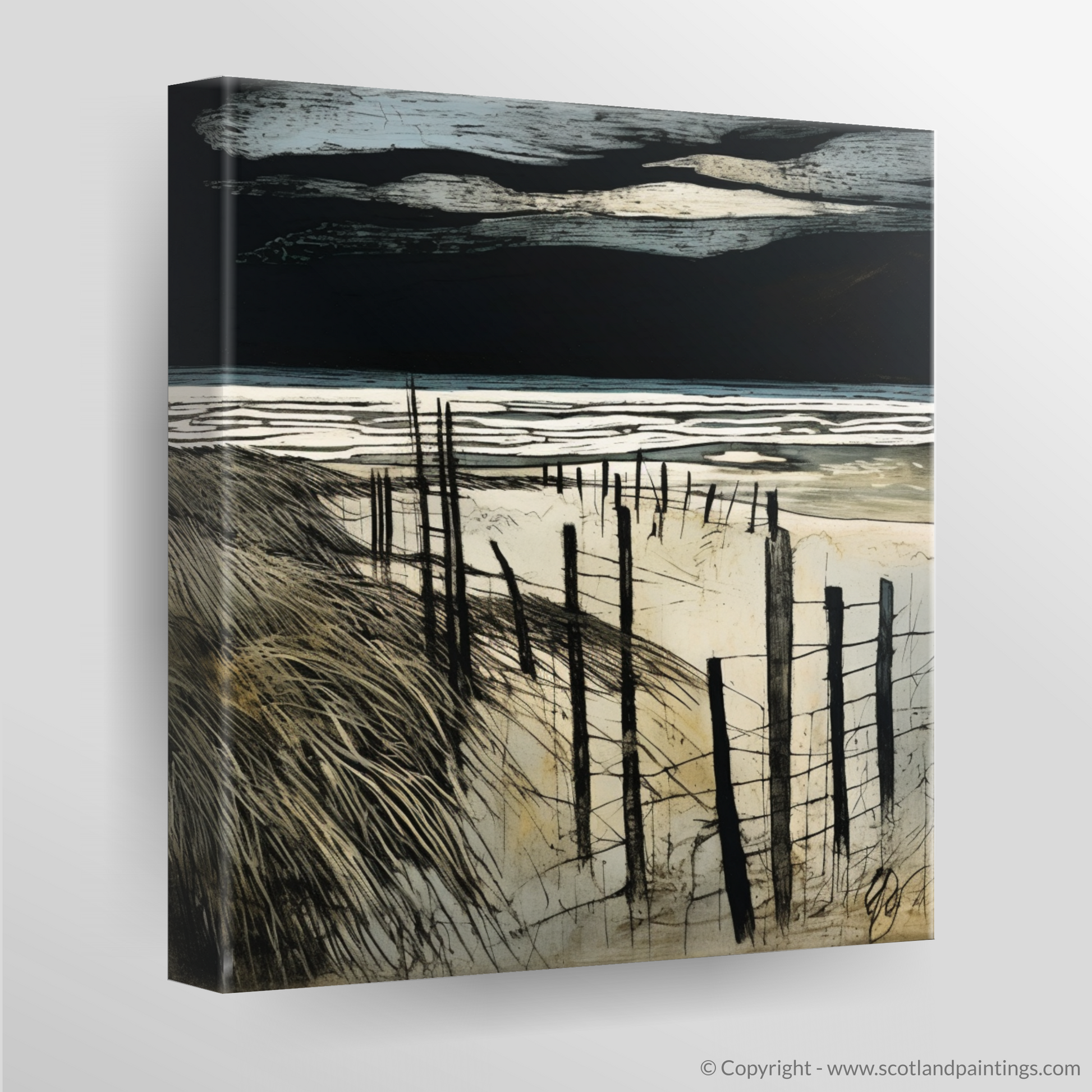 Canvas Print of West Sands with a stormy sky