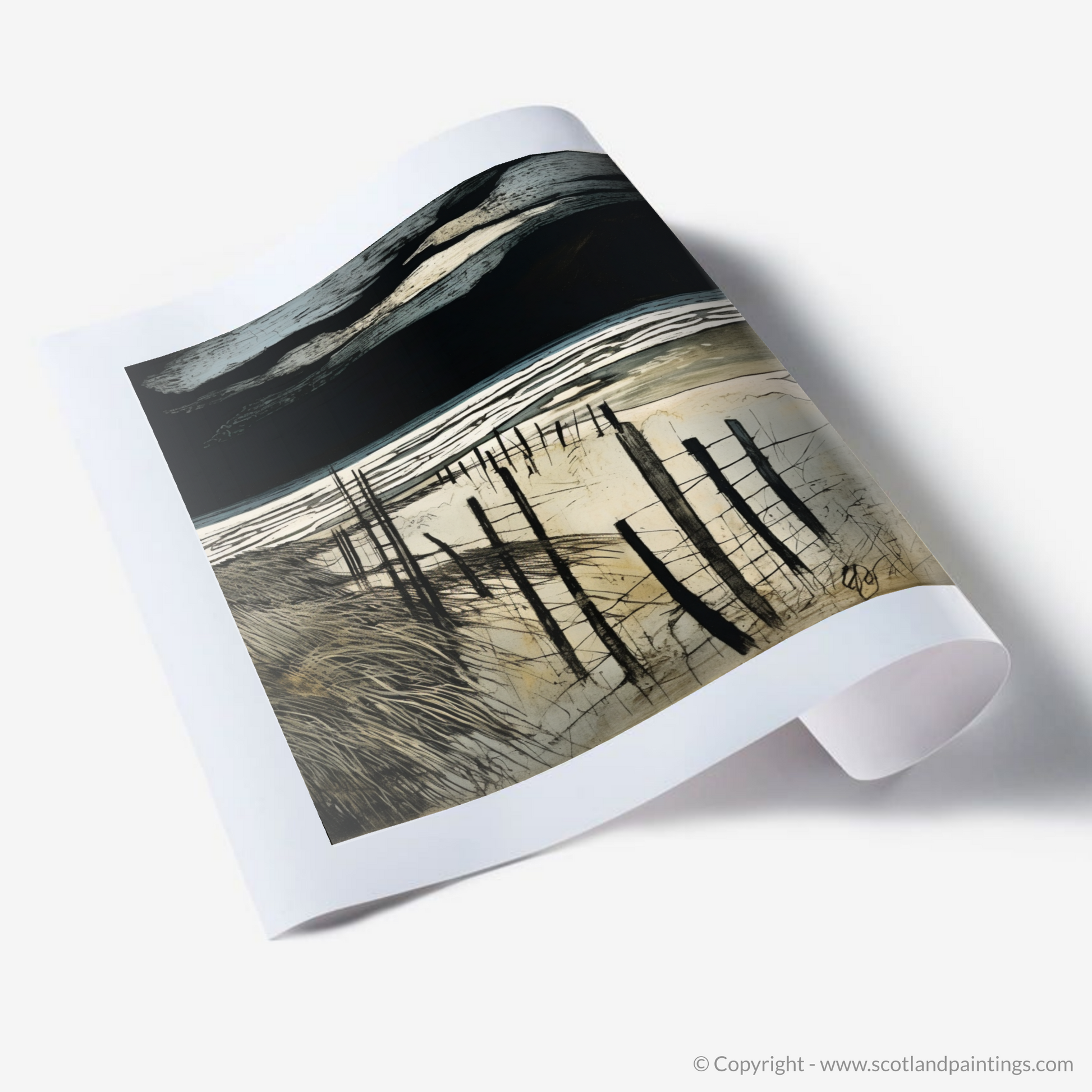 Art Print of West Sands with a stormy sky