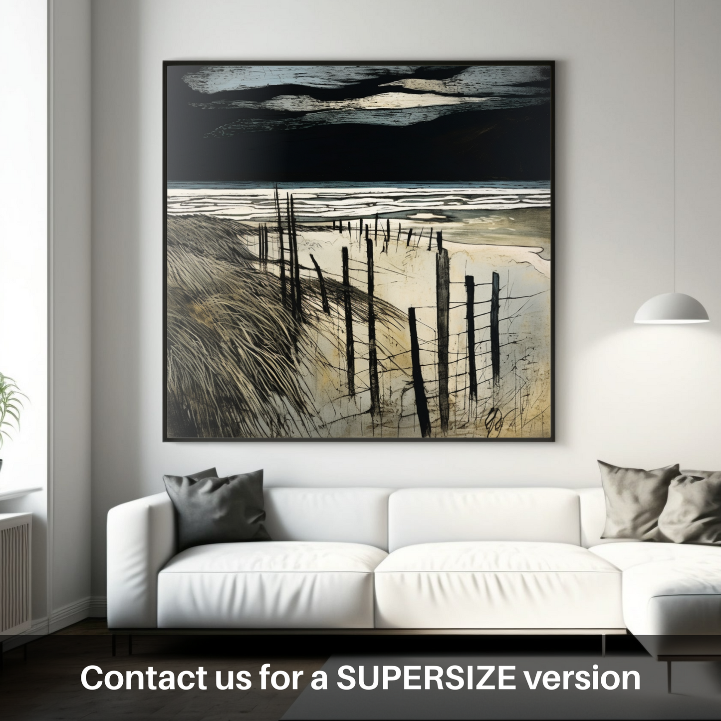 Huge supersize print of West Sands with a stormy sky