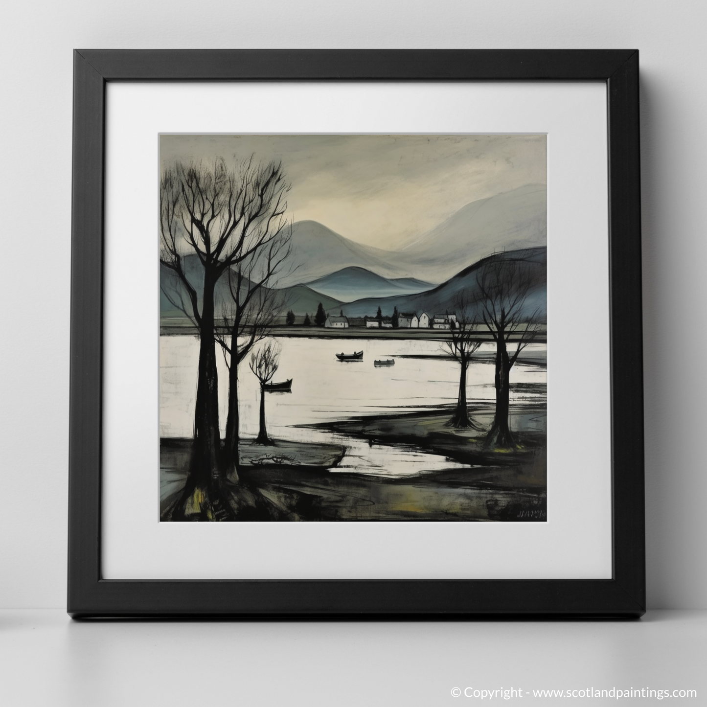 Art Print of Loch Awe, Argyll and Bute with a black frame