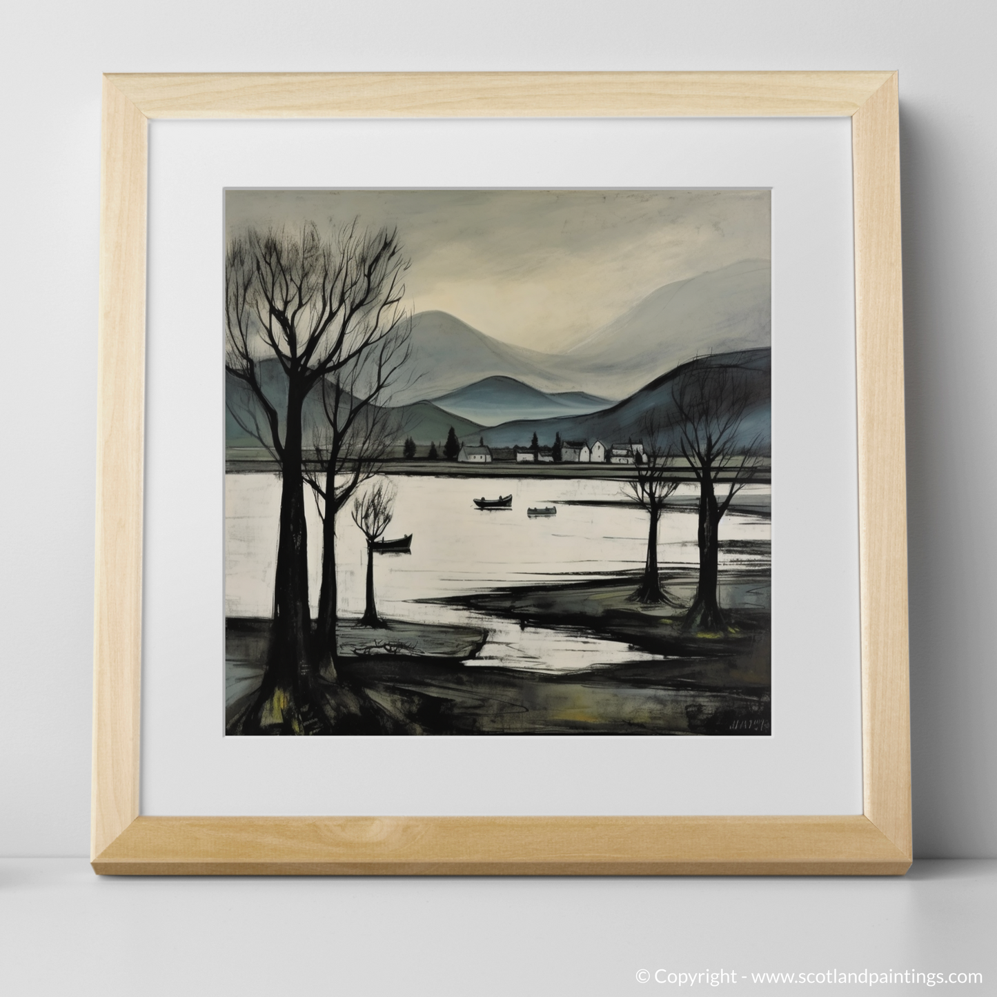 Art Print of Loch Awe, Argyll and Bute with a natural frame