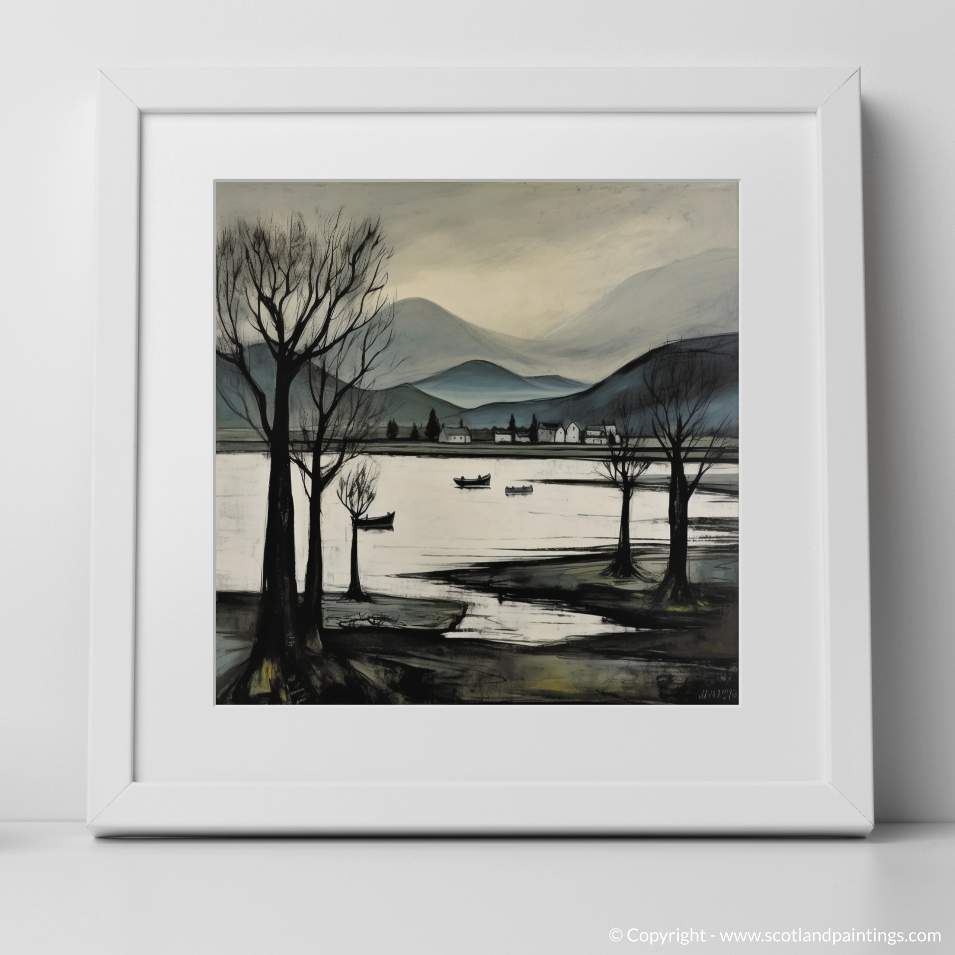 Art Print of Loch Awe, Argyll and Bute with a white frame