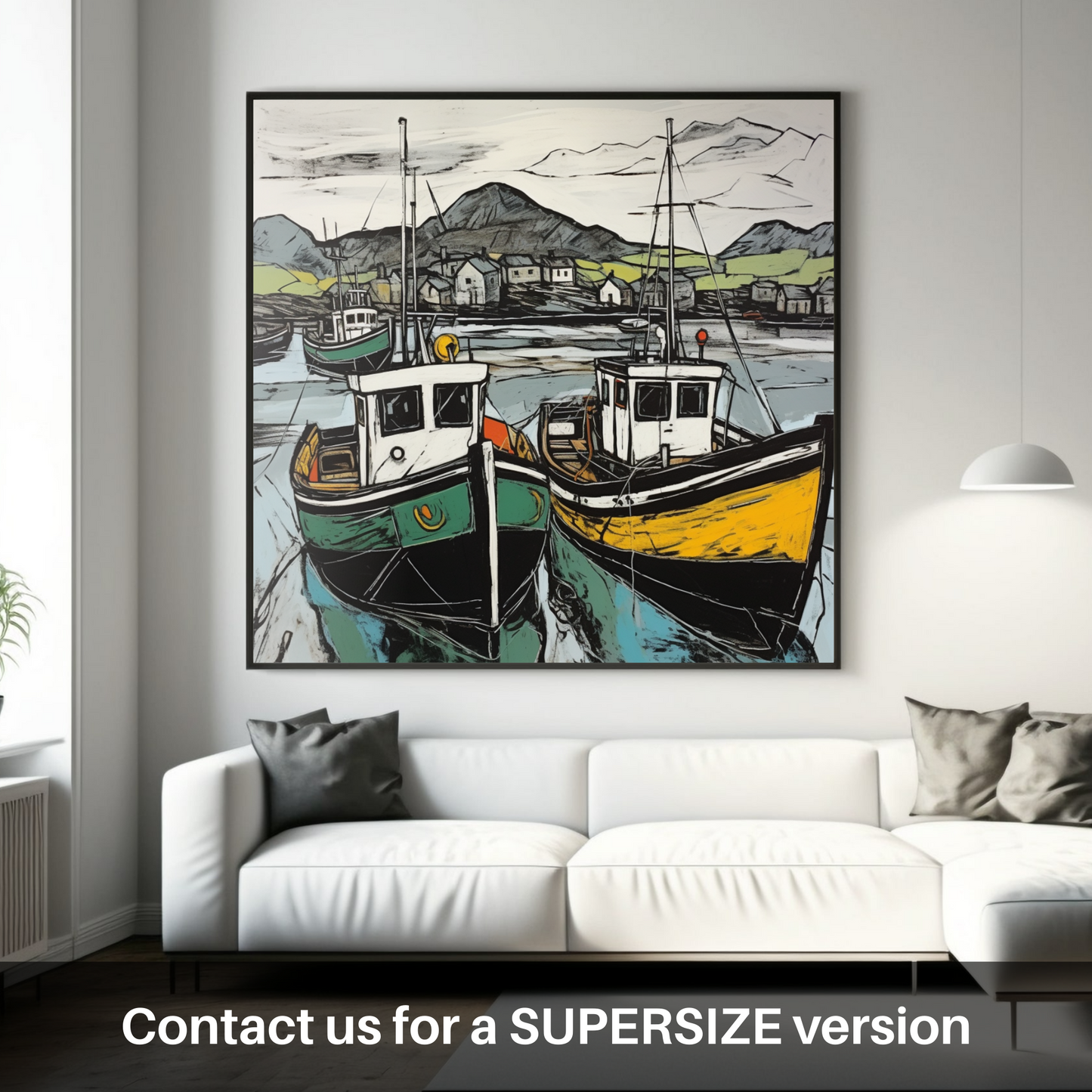 Huge supersize print of Castlebay Harbour, Isle of Barra