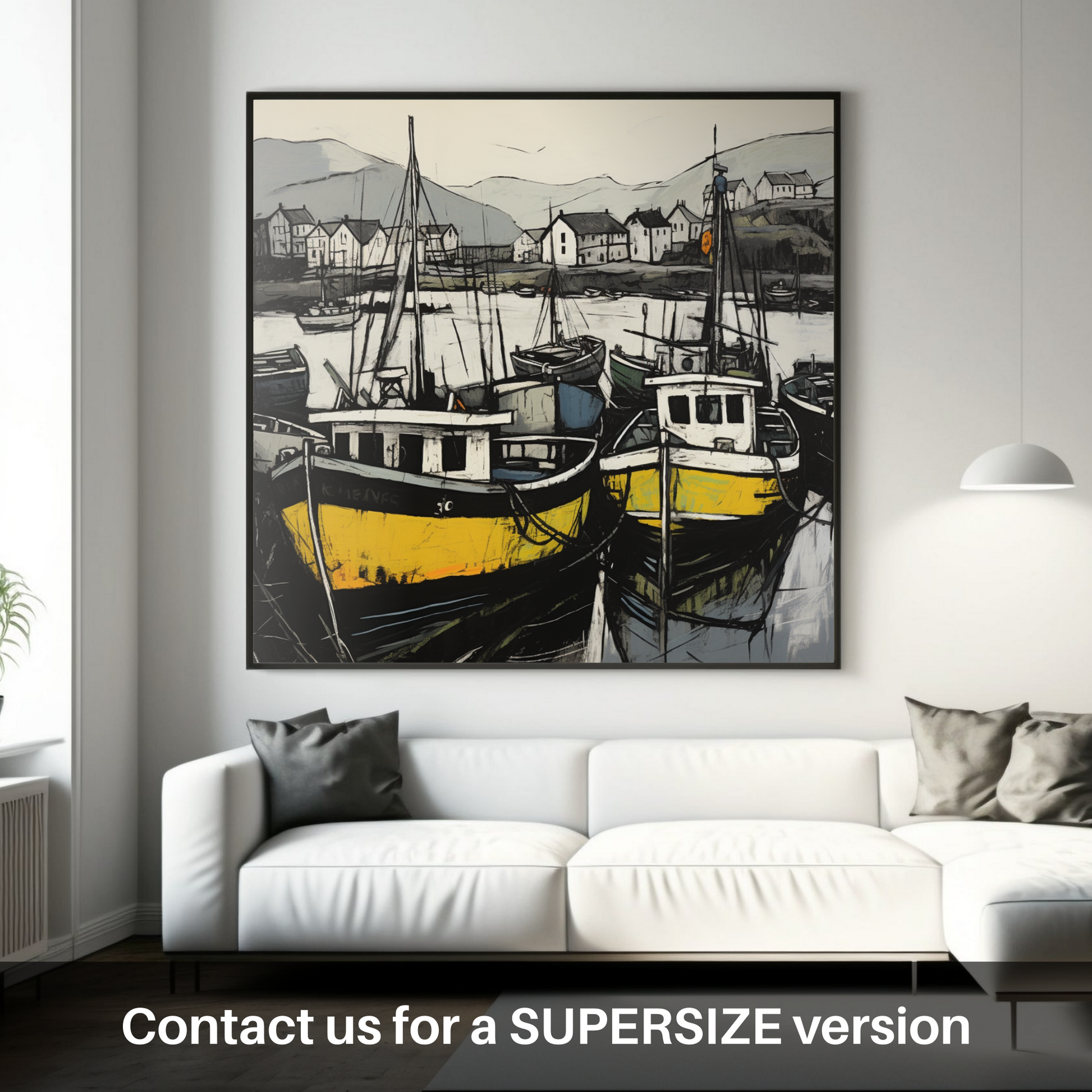 Huge supersize print of Castlebay Harbour, Isle of Barra