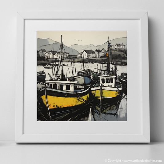 Art Print of Castlebay Harbour, Isle of Barra with a white frame