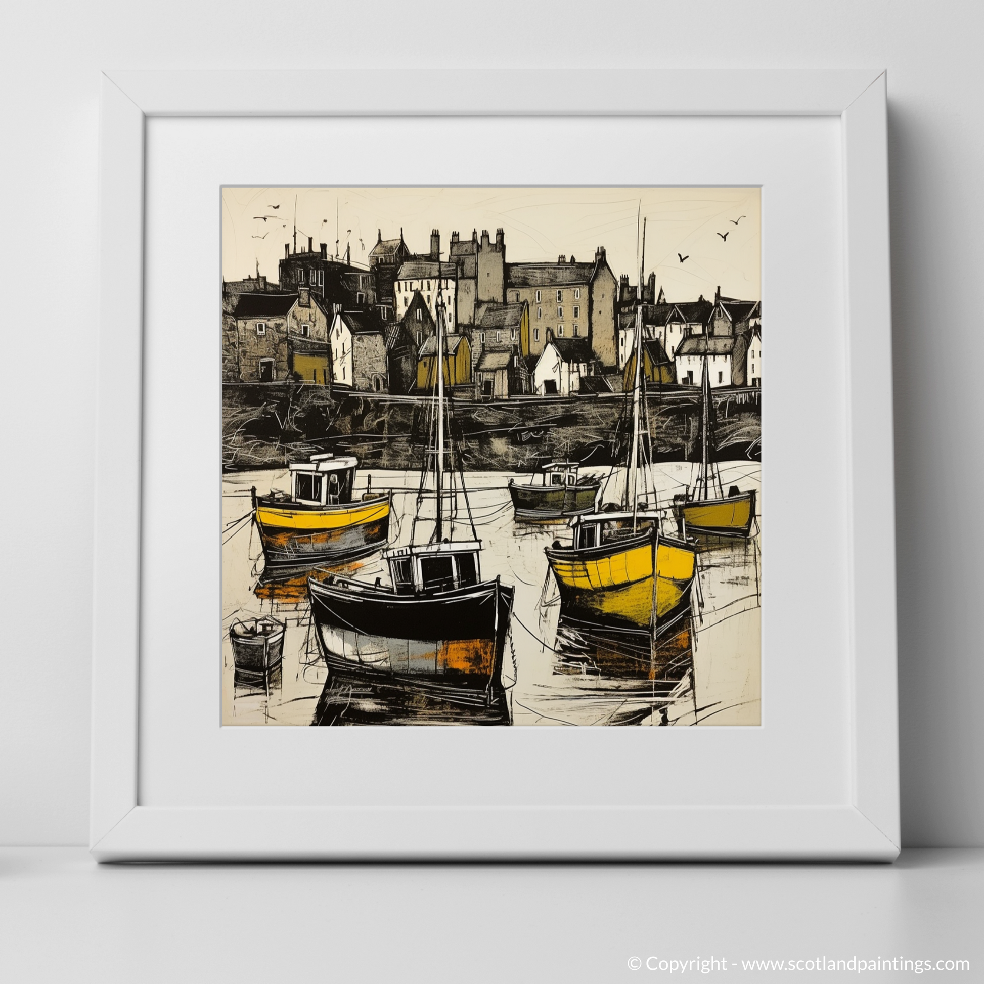 Art Print of Castlebay Harbour, Isle of Barra with a white frame