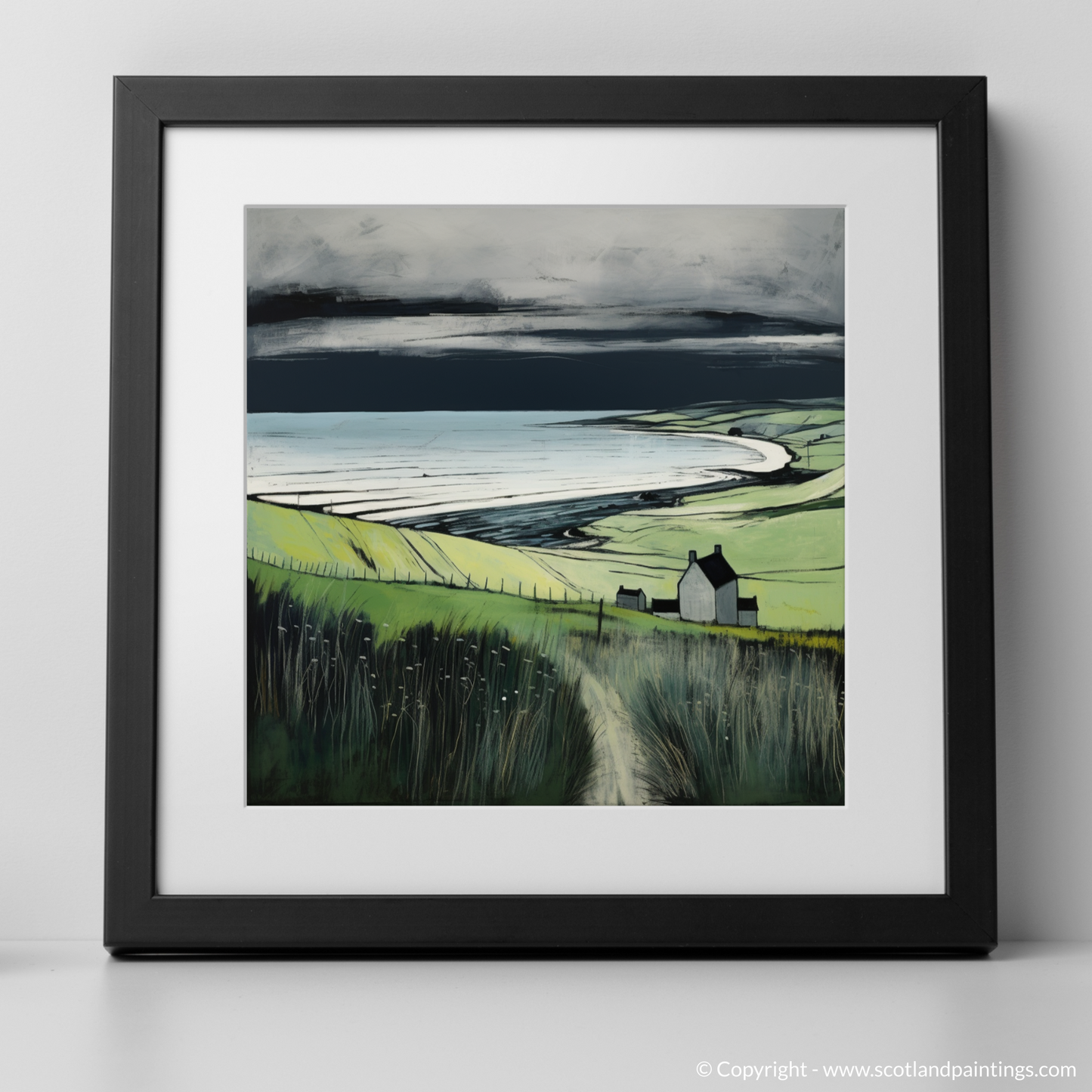 Art Print of Lunan Bay, Angus with a black frame