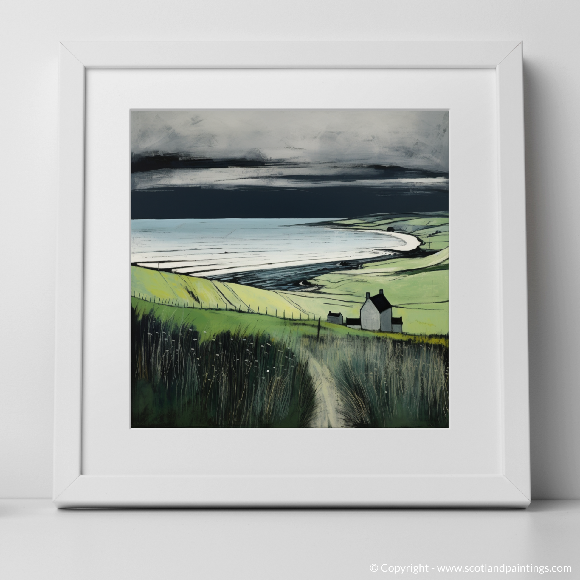 Art Print of Lunan Bay, Angus with a white frame