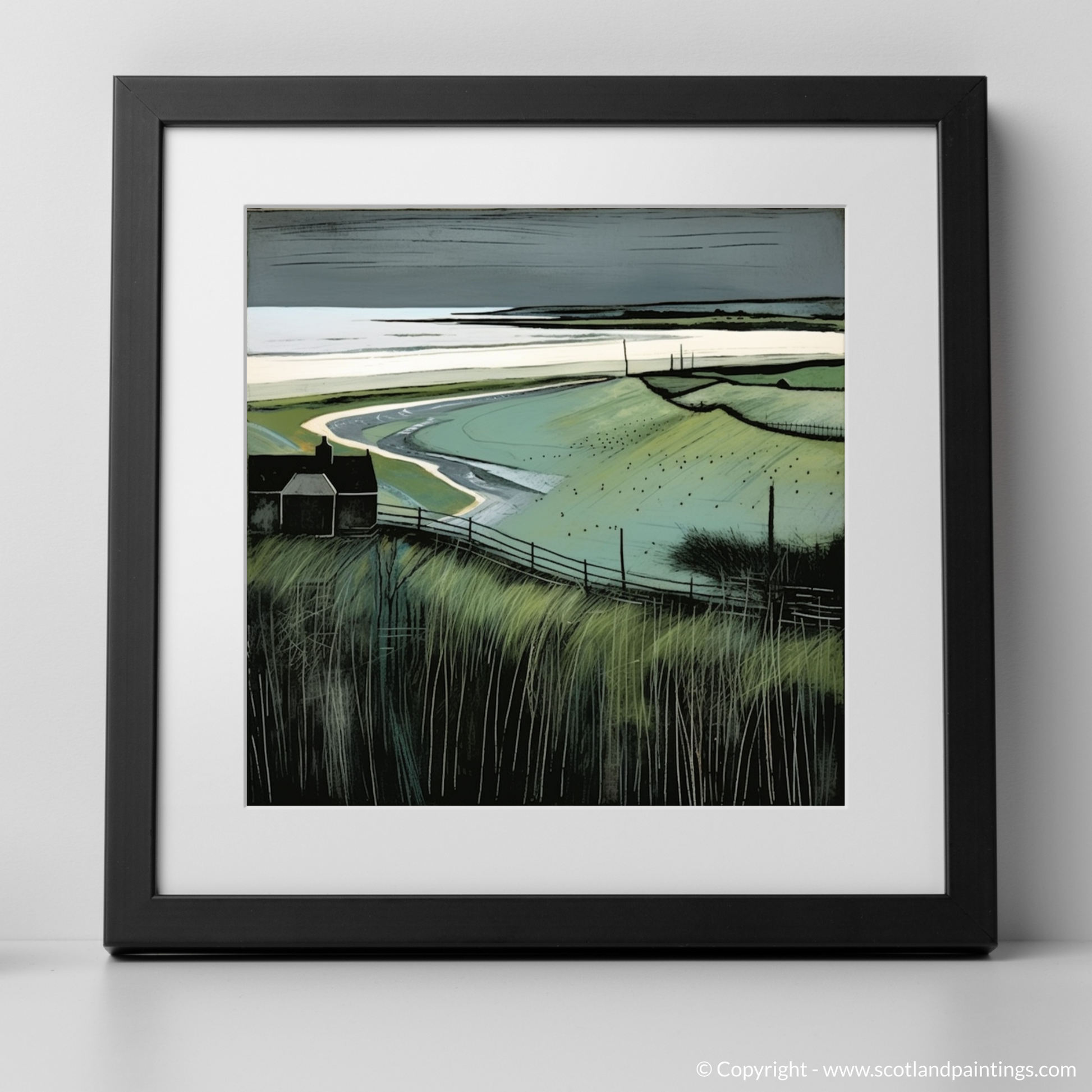 Art Print of Lunan Bay, Angus with a black frame