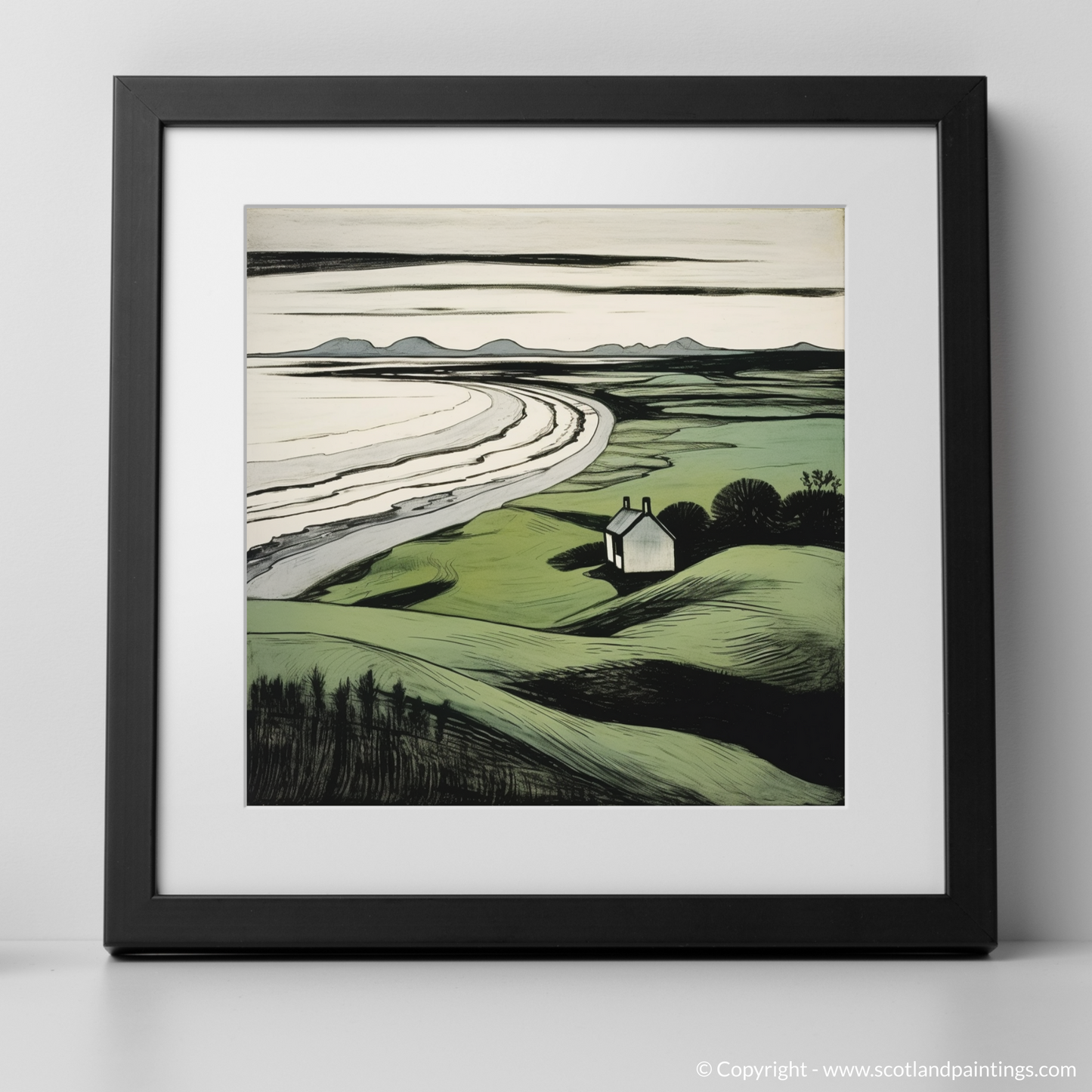 Lunan Bay Embrace: An Illustrative Expression of Scotland's Coastal Grandeur
