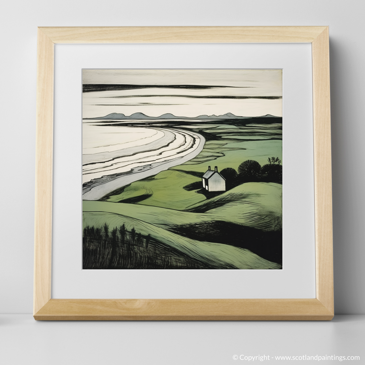 Lunan Bay Embrace: An Illustrative Expression of Scotland's Coastal Grandeur