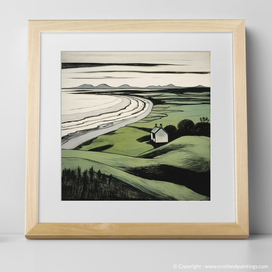 Art Print of Lunan Bay, Angus with a natural frame