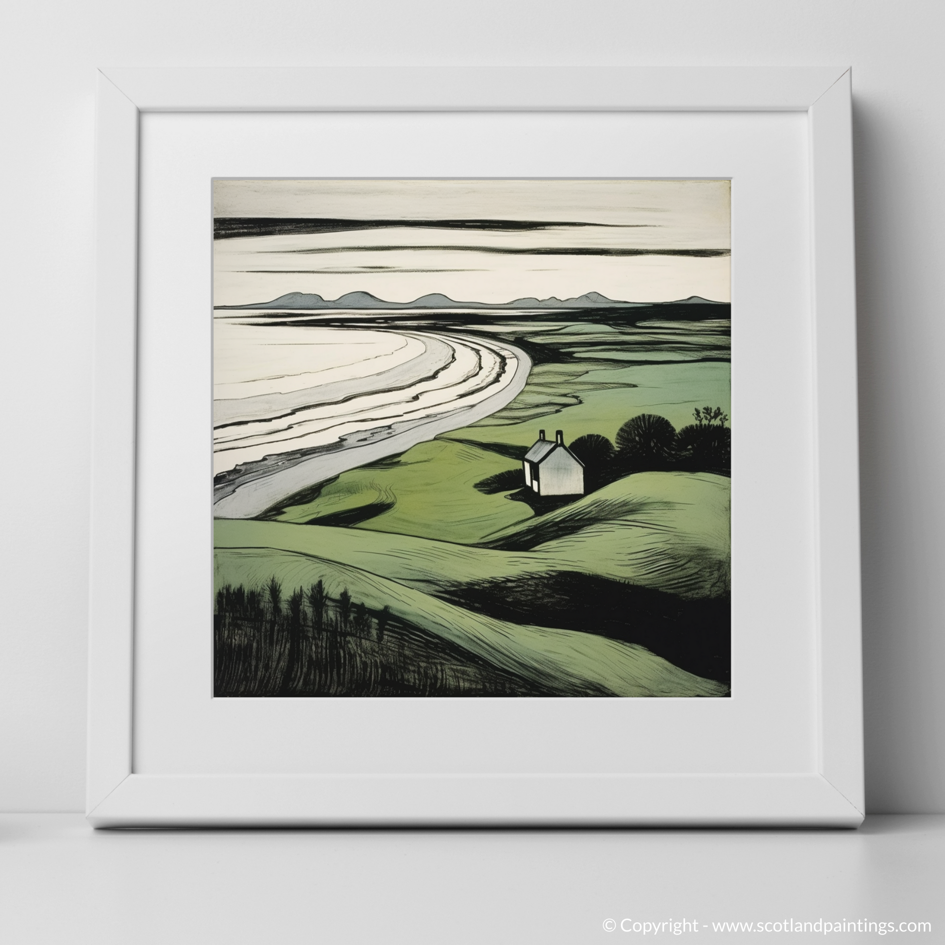 Art Print of Lunan Bay, Angus with a white frame