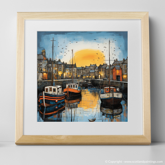 Dusk at Findochty Harbour: An Illustrative Expressionist Tribute