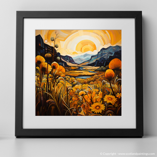 Golden Bracken in Glencoe: A Cubist Tapestry