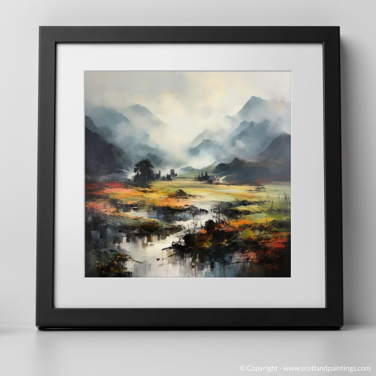 Ethereal Highlands: A Pop Art Tribute to Glencoe's Misty Beauty