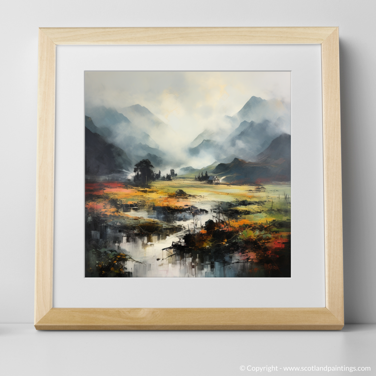 Ethereal Highlands: A Pop Art Tribute to Glencoe's Misty Beauty