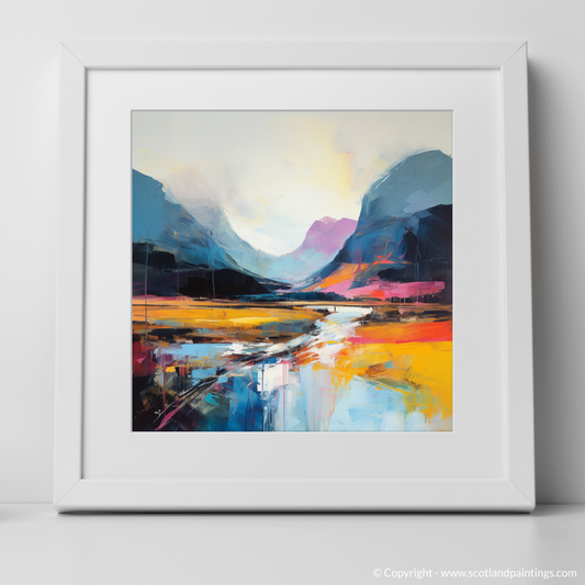 Vivid Embrace: An Abstract Impressionist Journey Through Glencoe's Rainbow Peaks