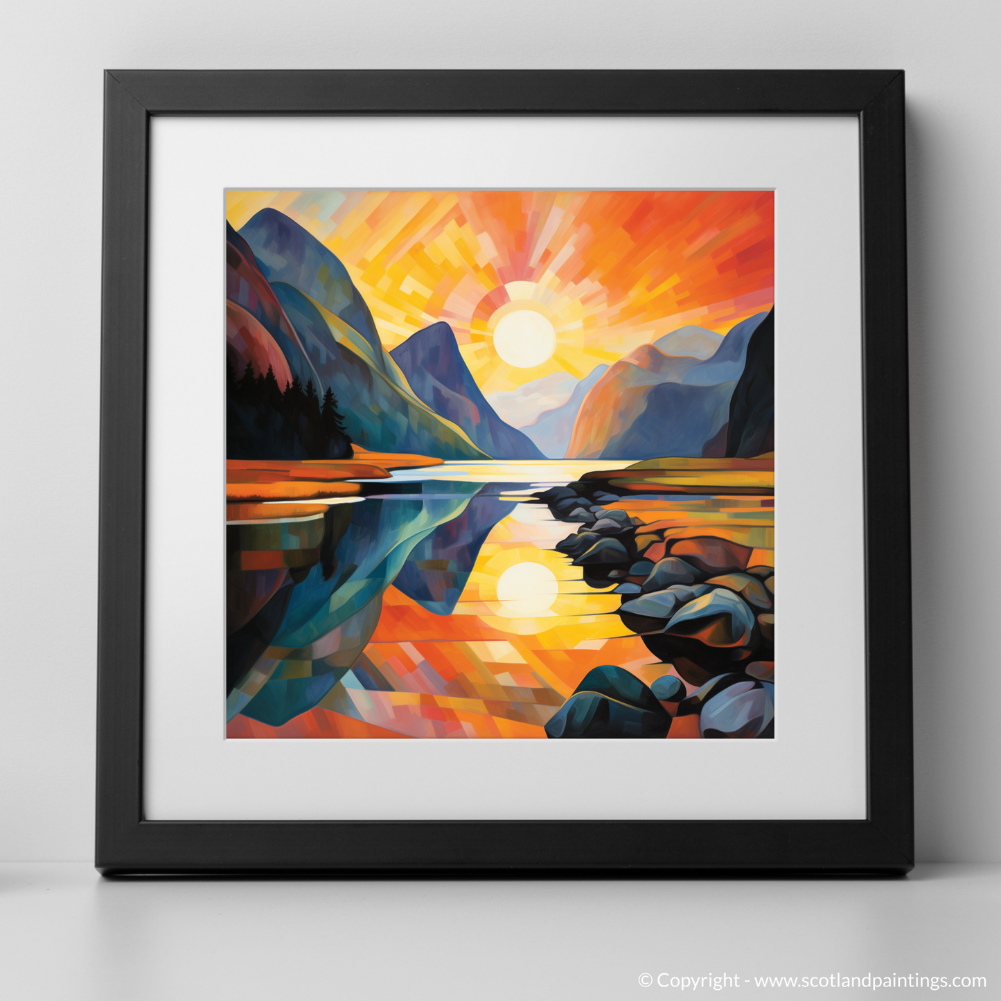 Sunset Glow in Glencoe: A Cubist Reverie