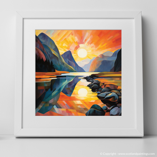 Sunset Glow in Glencoe: A Cubist Reverie