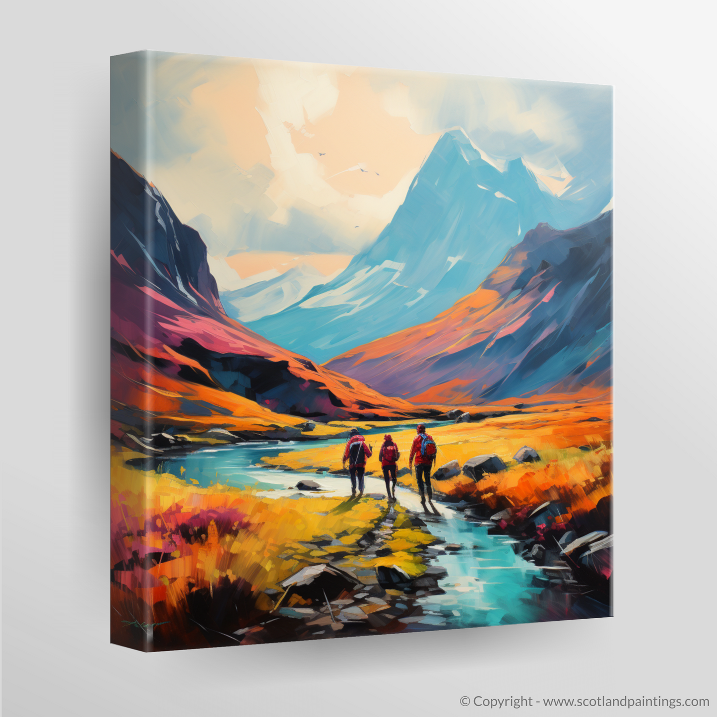 Fauvist Fantasia: Hikers at Glencoe Trailhead