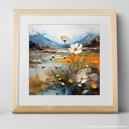 Wild Highland Dance: Mountain Avens and Serene Lochan in Abstract Glencoe