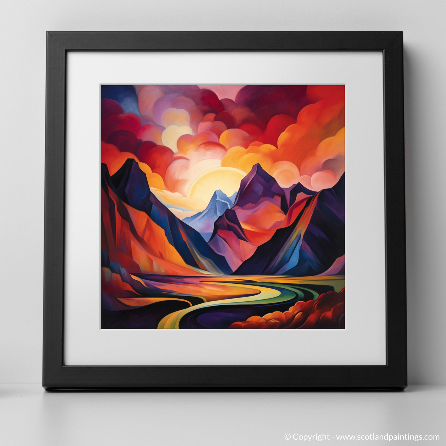 Cubist Rhapsody of Glencoe's Fiery Peaks