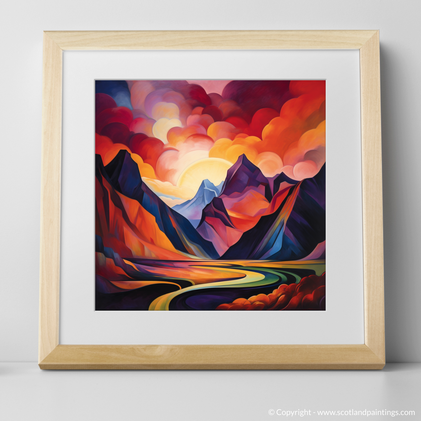 Cubist Rhapsody of Glencoe's Fiery Peaks