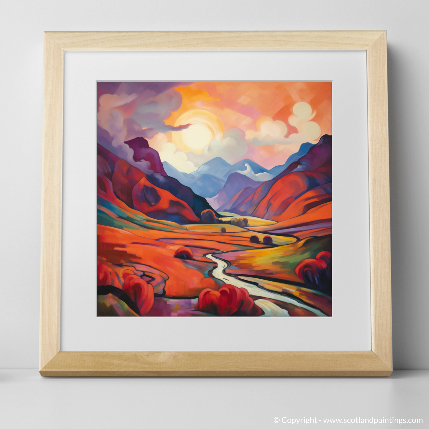 Crimson Clouds Over Stylised Glencoe Valley