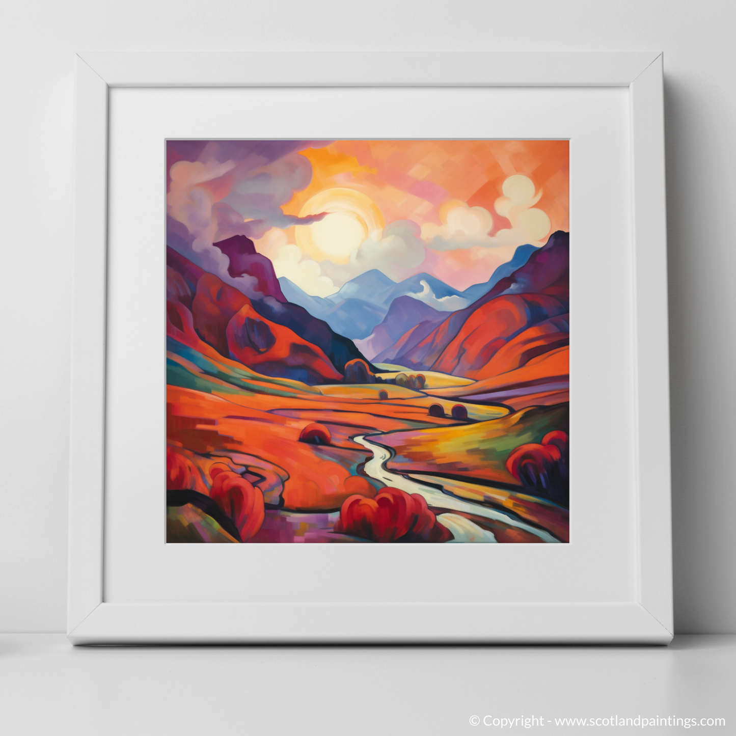 Crimson Clouds Over Stylised Glencoe Valley